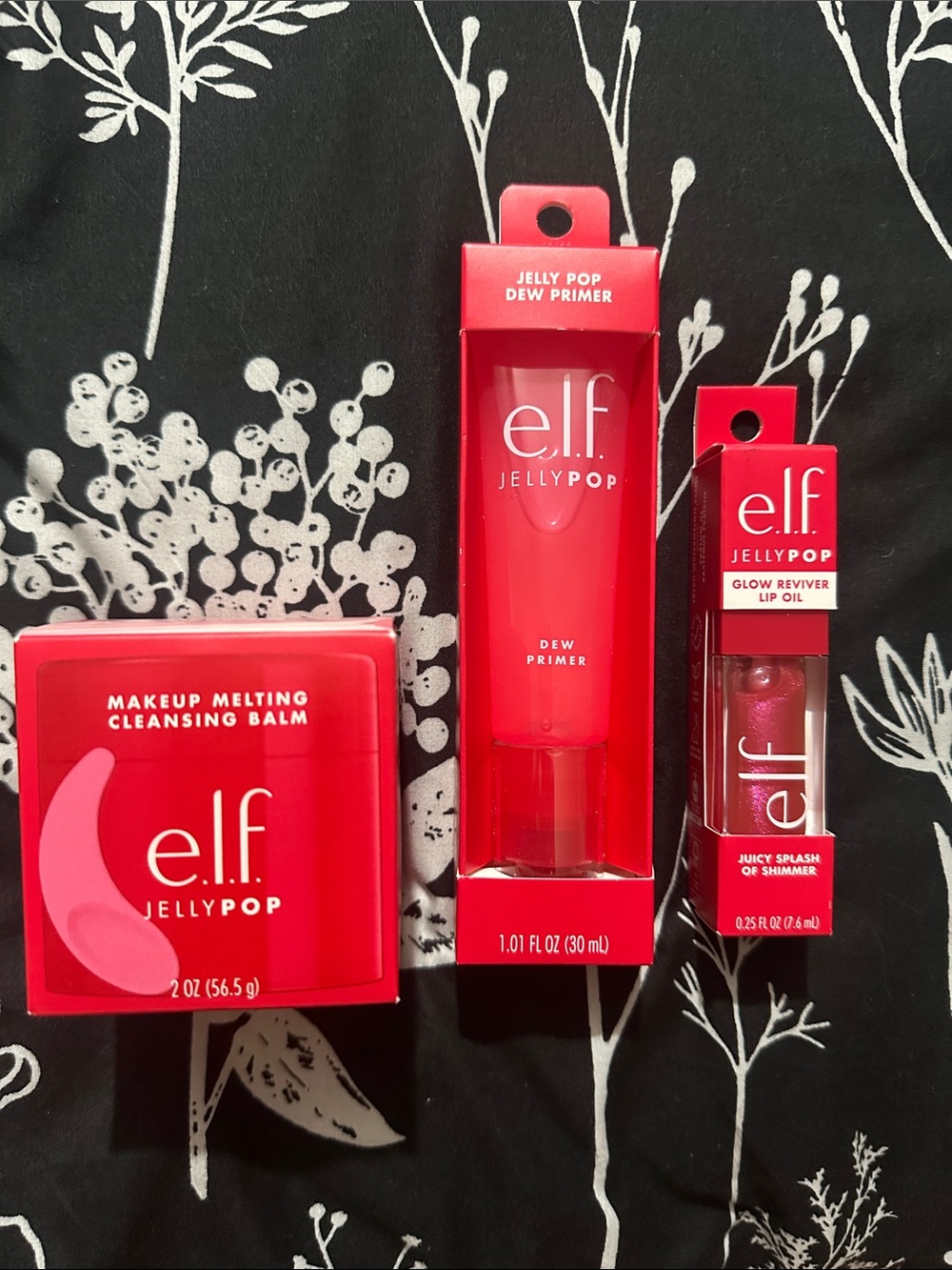 Jelly Pop Cleansing Balm, Dew Primer & Lip Oil - Red